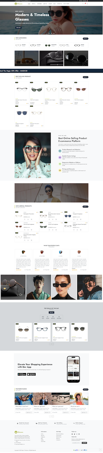 Glasses - Single-Store Themes Template